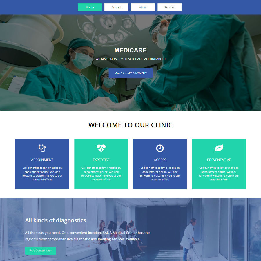 FREE Website Builder Theme Medicare