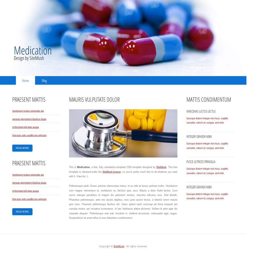 FREE Website Builder Theme Medication