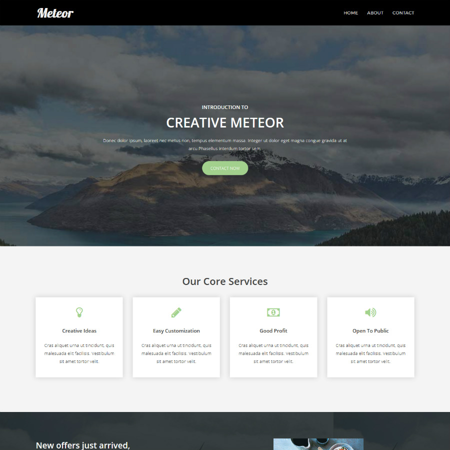 FREE Website Builder Theme Meteor
