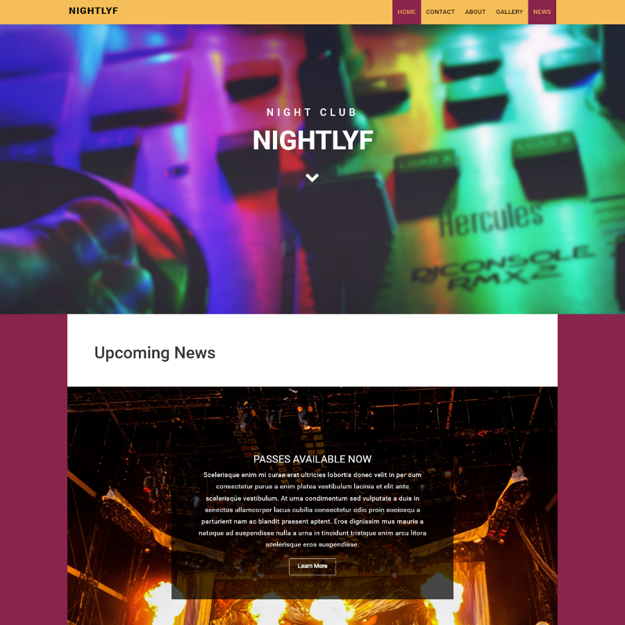 FREE Website Builder Theme NightLyf