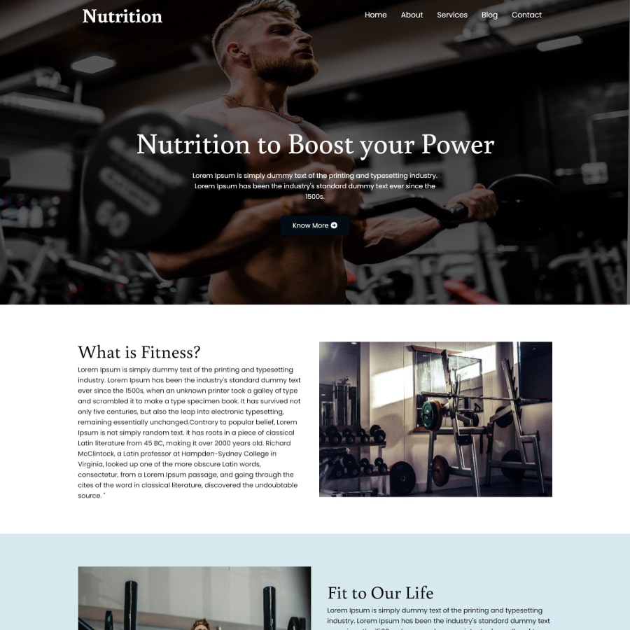 FREE Website Builder Theme Nutrition