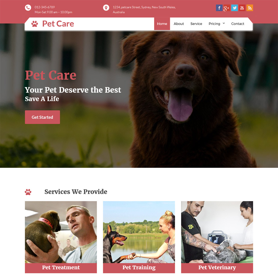 FREE Website Builder Theme Pet Care