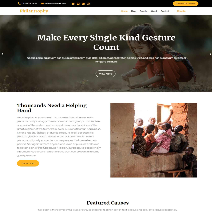 FREE Website Builder Theme Philantrophy