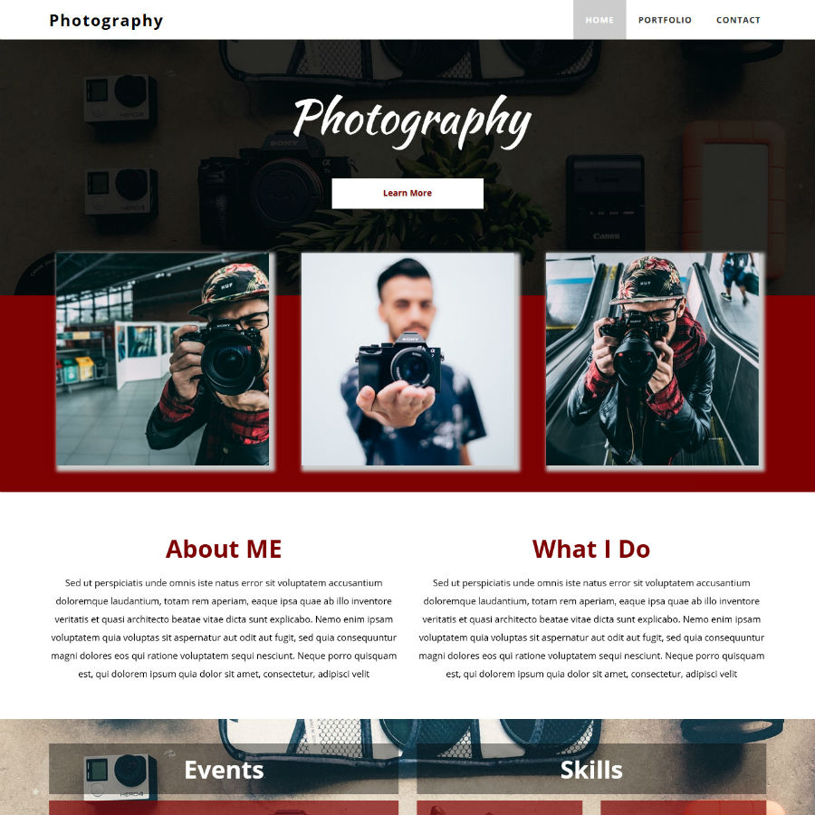 FREE Website Builder Theme Photography
