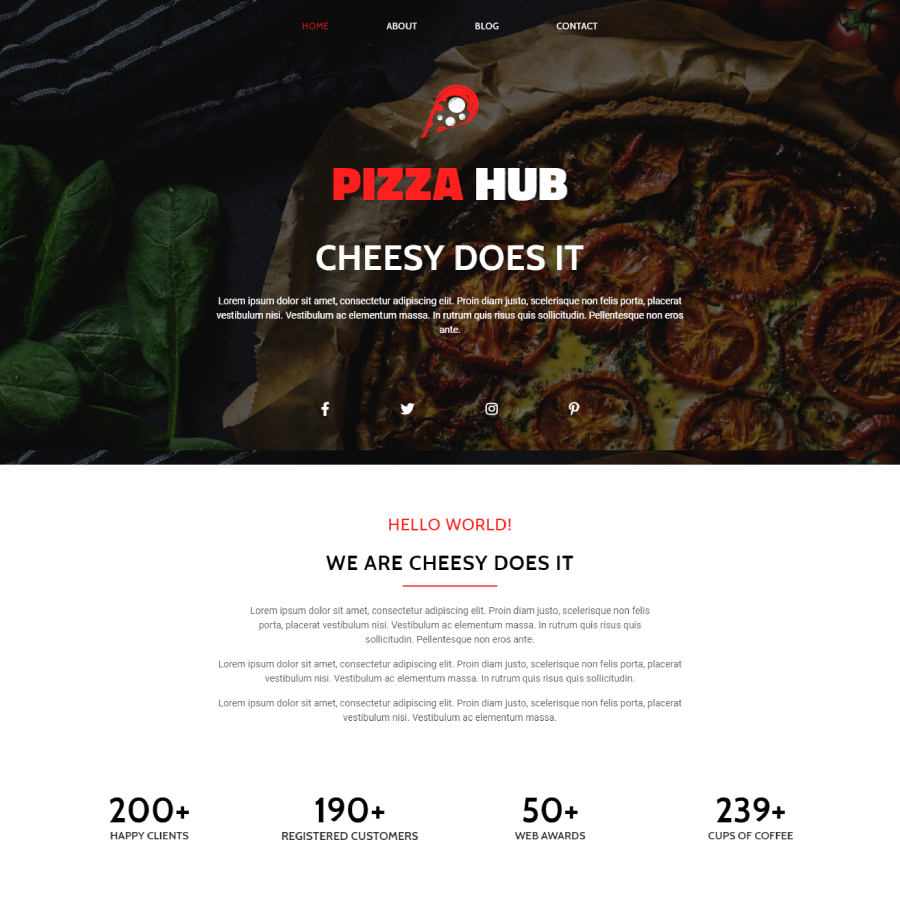 FREE Website Builder Theme PizzaHub