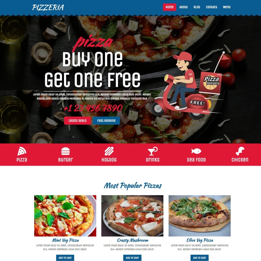 FREE Website Builder Theme Pizzeria