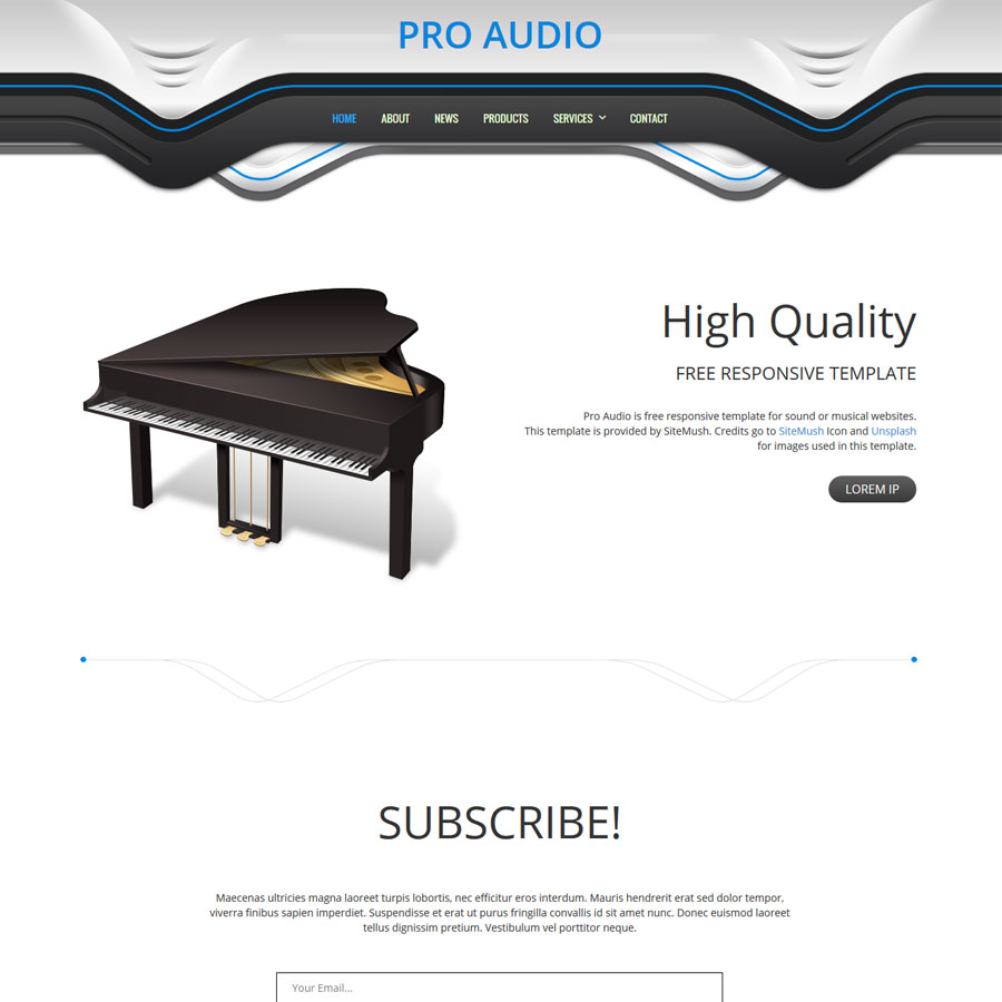 FREE Website Builder Theme Pro Audio