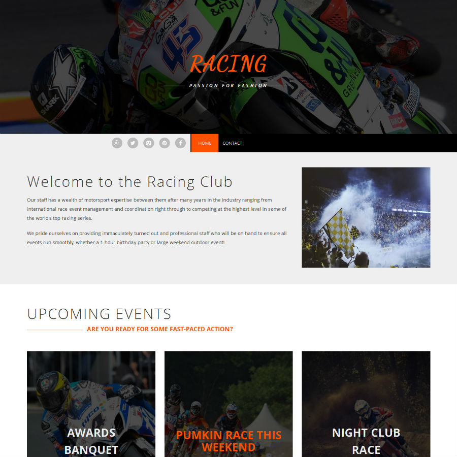 FREE Website Builder Theme Racing