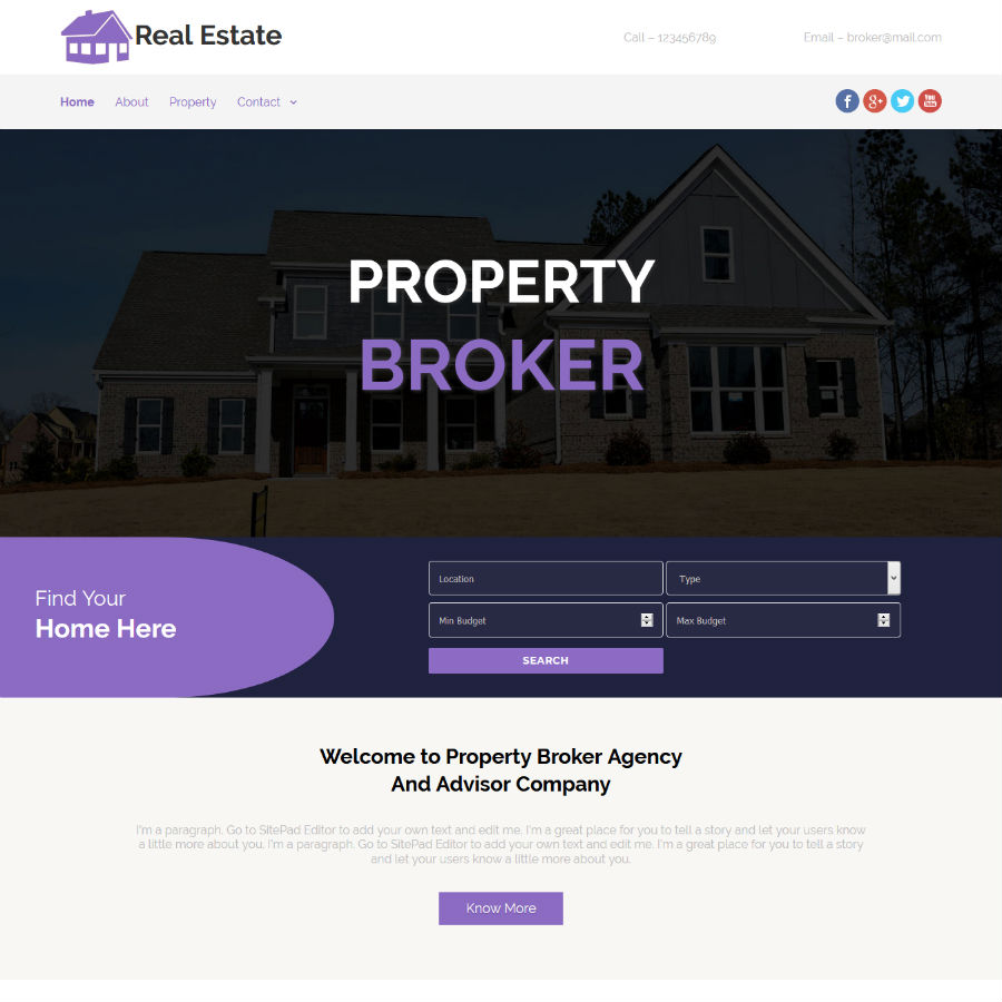 FREE Website Builder Theme Real Estate