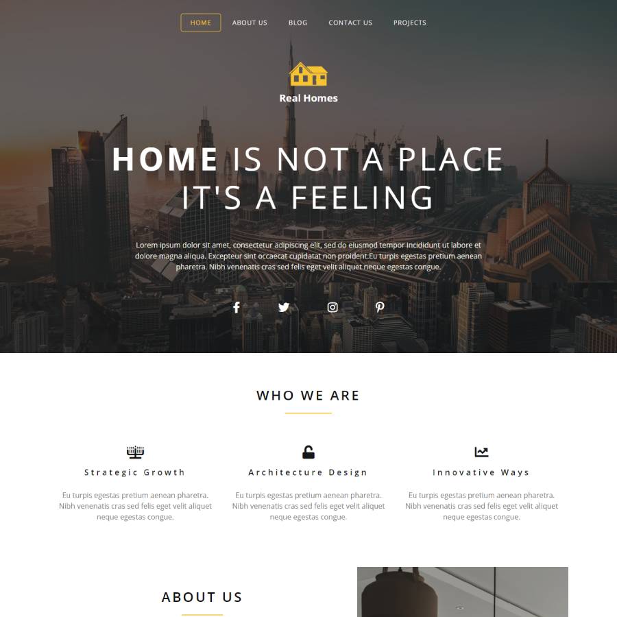 FREE Website Builder Theme Real Homes