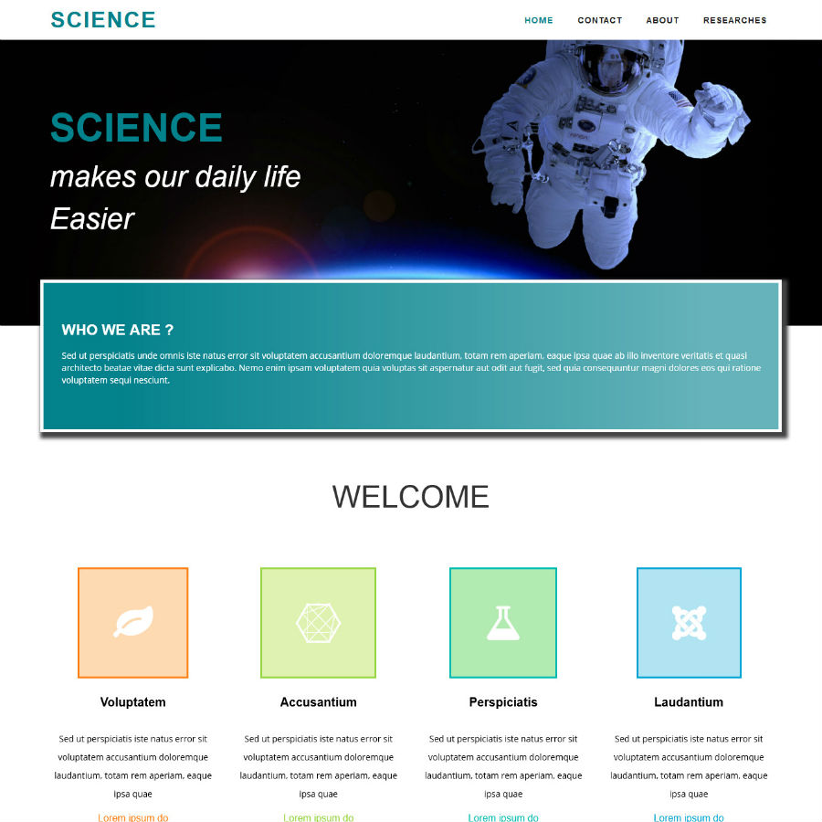 FREE Website Builder Theme Science