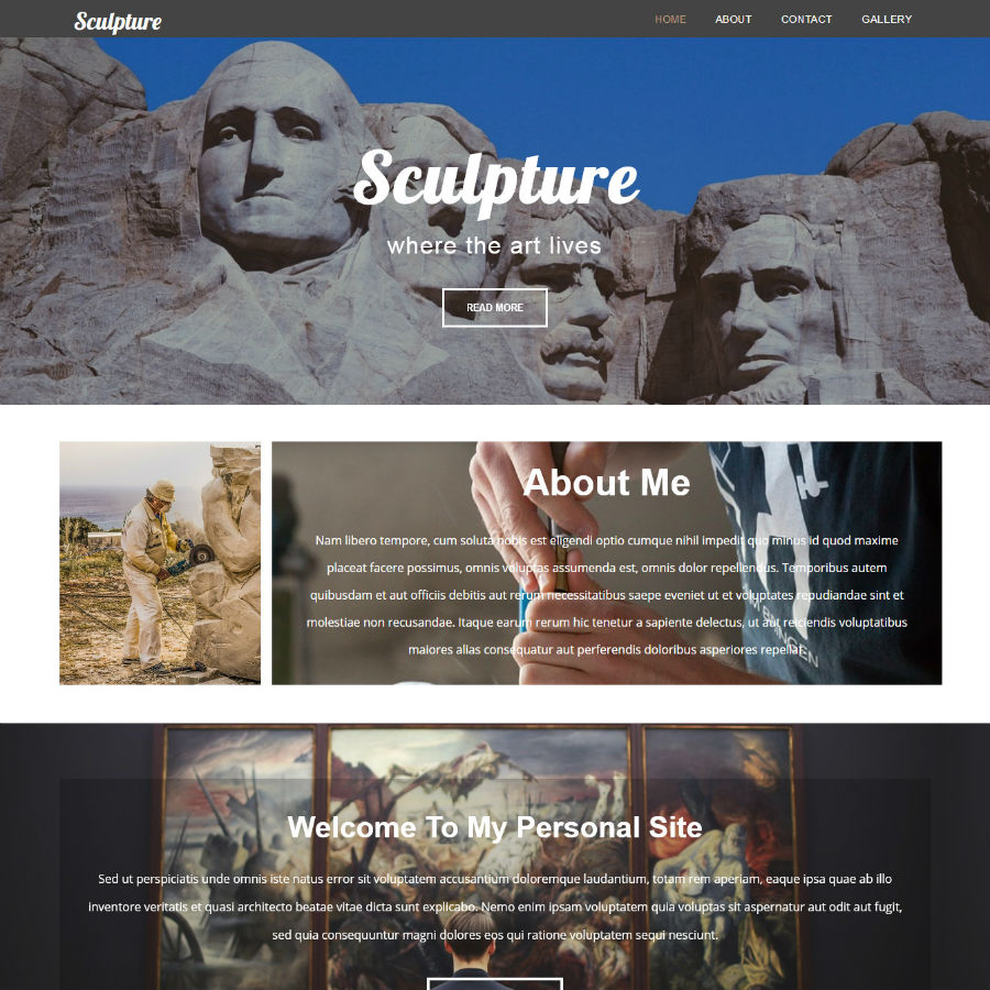 FREE Website Builder Theme Sculpture