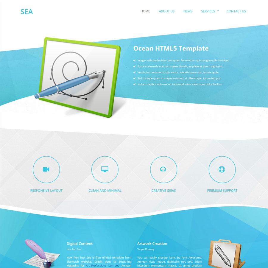 FREE Website Builder Theme Sea