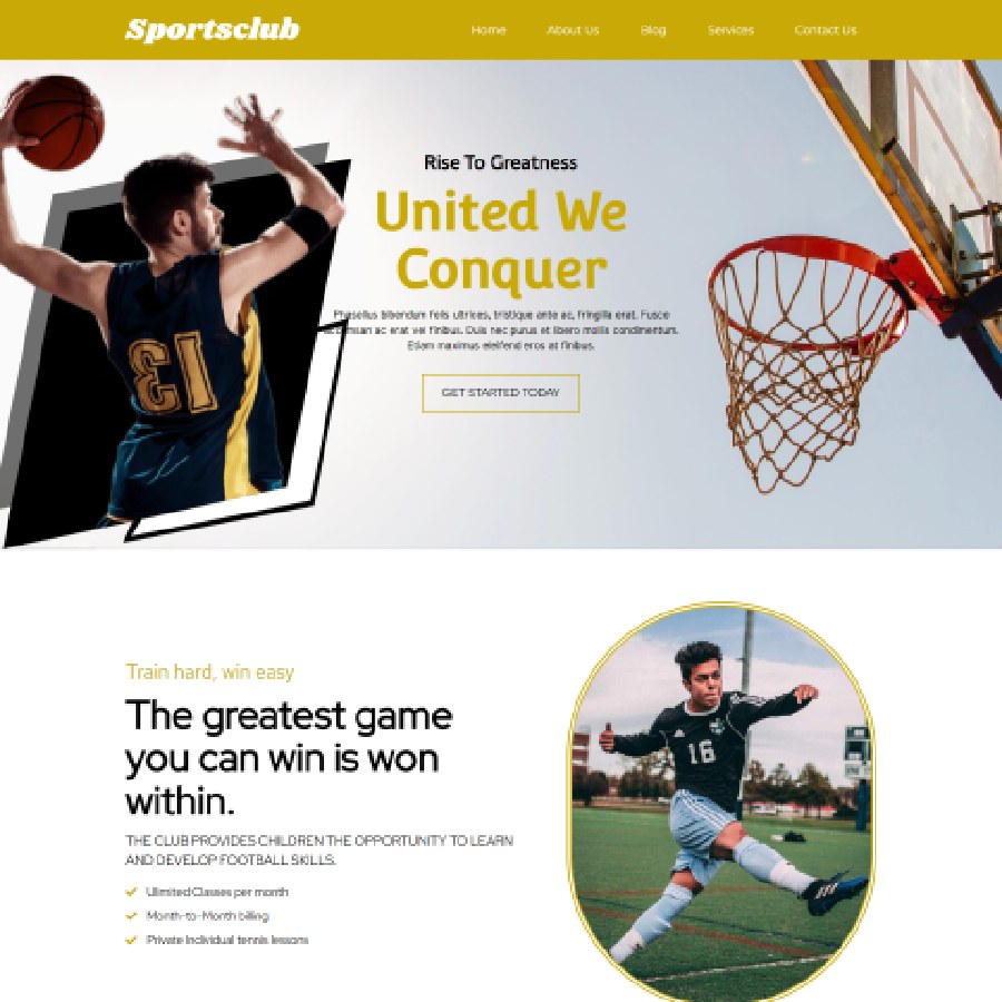 FREE Website Builder Theme Sportsclub