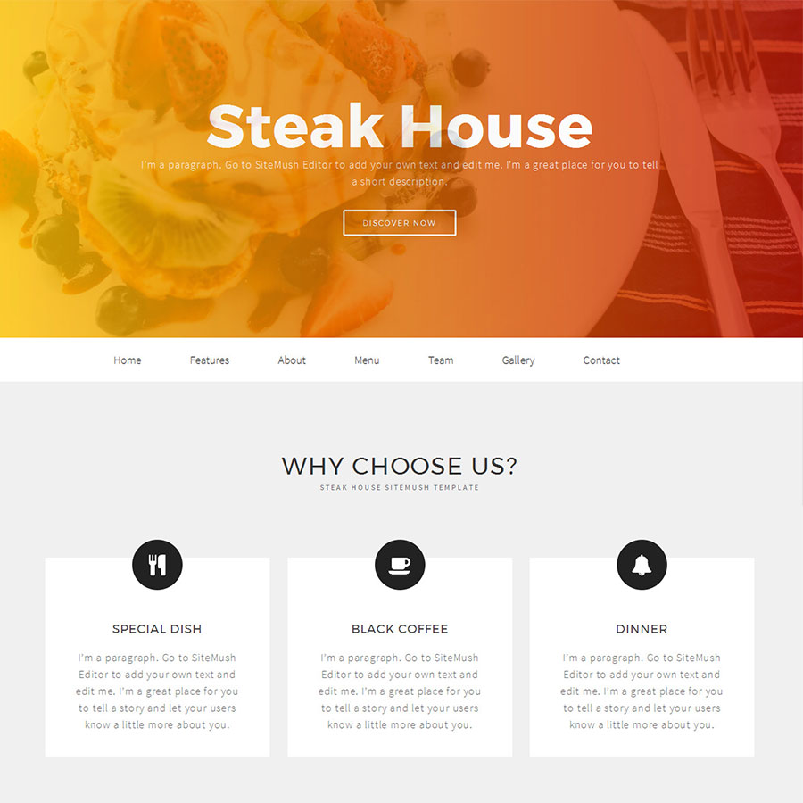 FREE Website Builder Theme Steak House