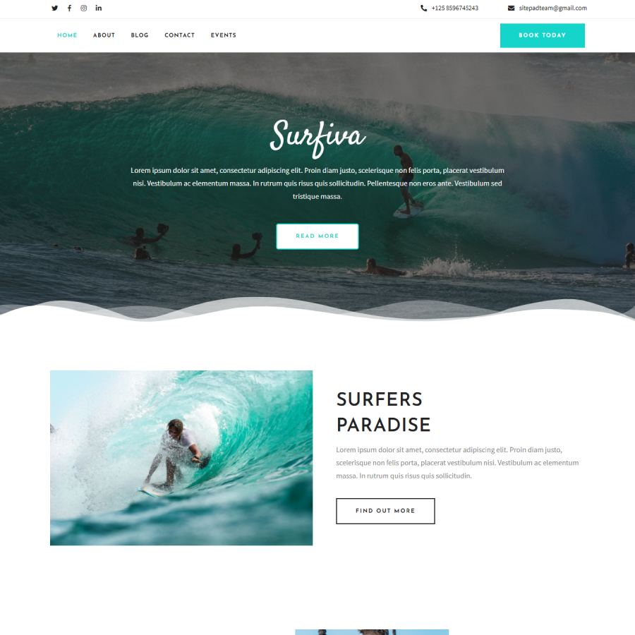 FREE Website Builder Theme Surfiva