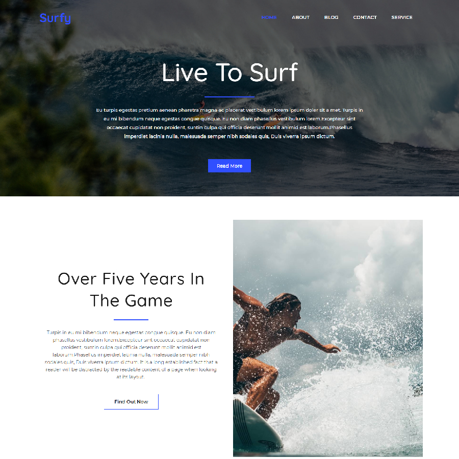FREE Website Builder Theme Surfy