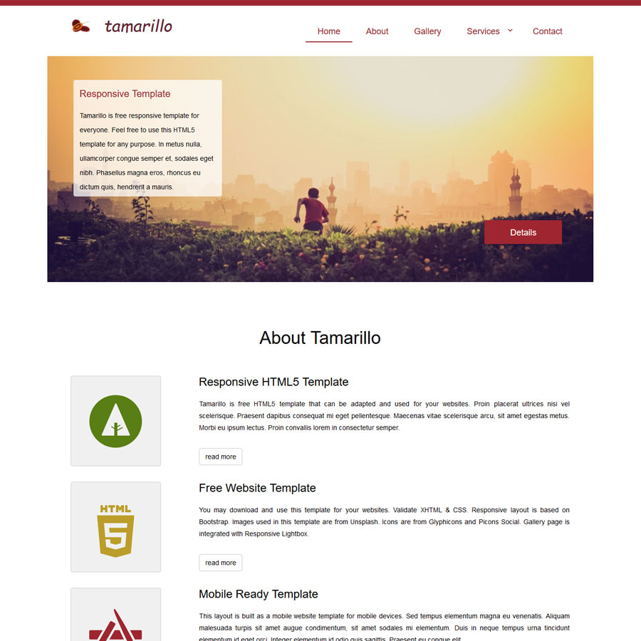 FREE Website Builder Theme Tamarillo