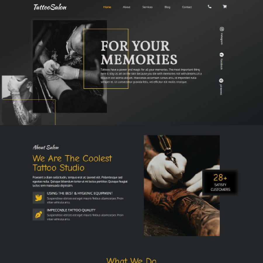 FREE Website Builder Theme TattooSalon