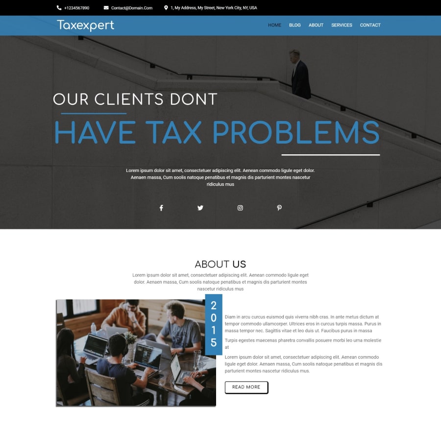FREE Website Builder Theme Taxexpert
