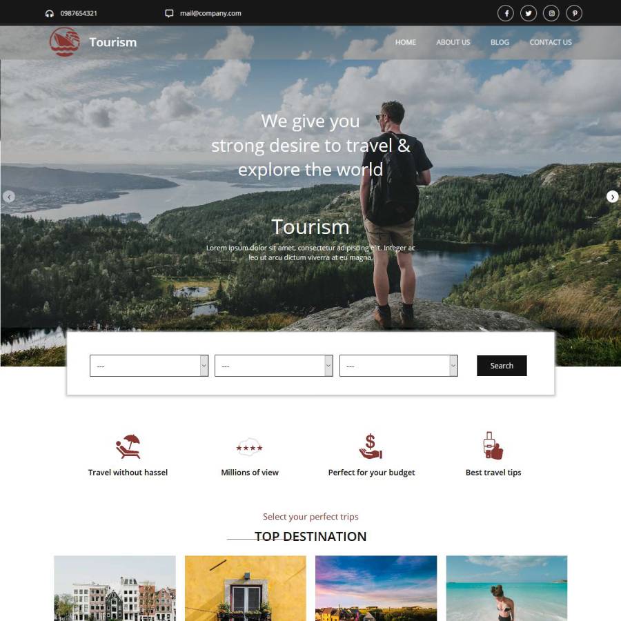 FREE Website Builder Theme Tourism