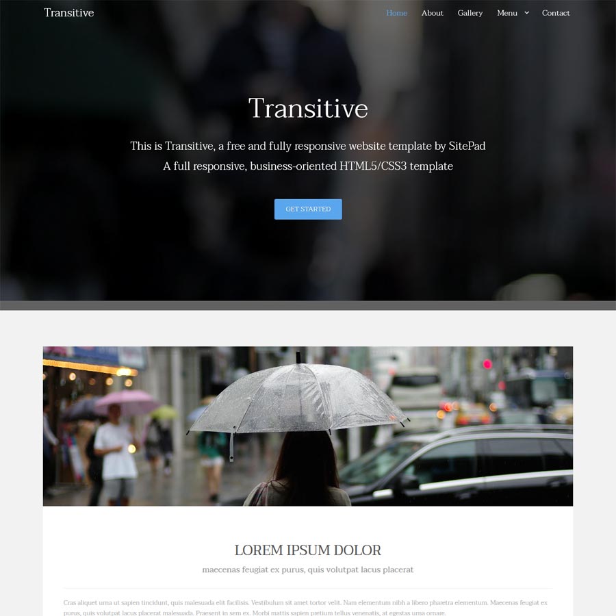 FREE Website Builder Theme Transitive