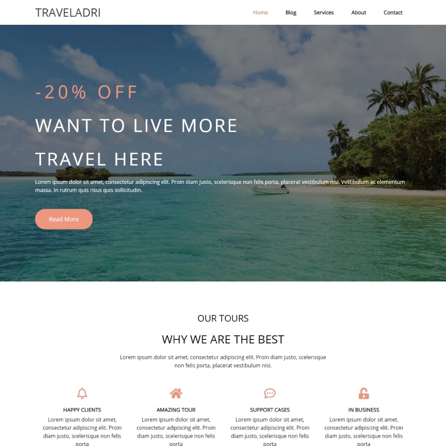 FREE Website Builder Theme Traveladri
