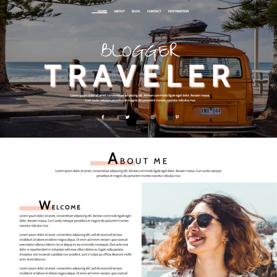 FREE Website Builder Theme Traveler