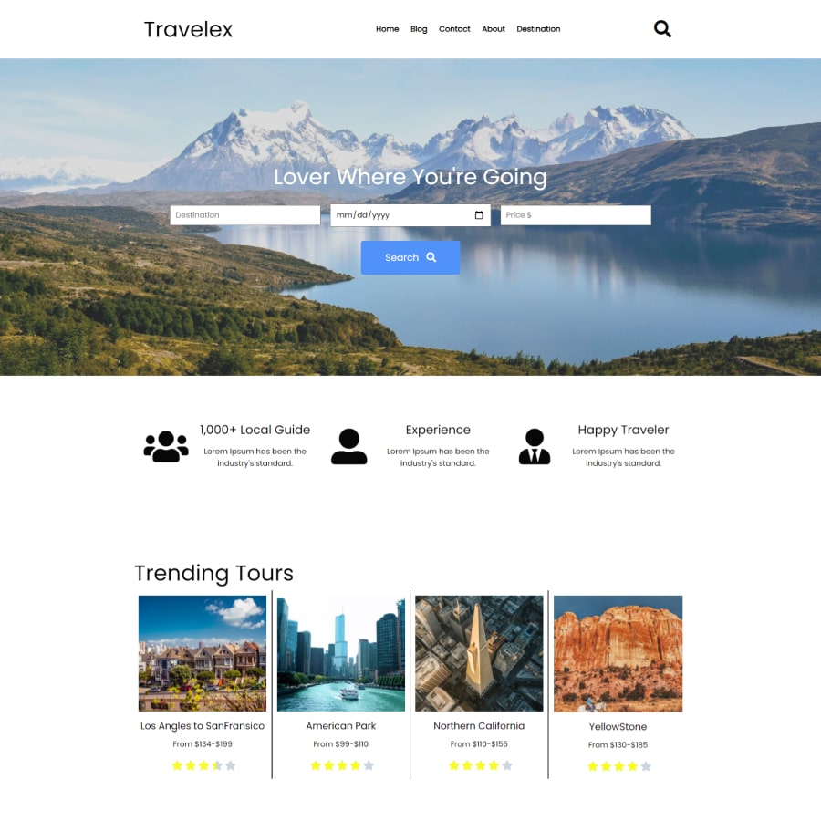 FREE Website Builder Theme Travelex