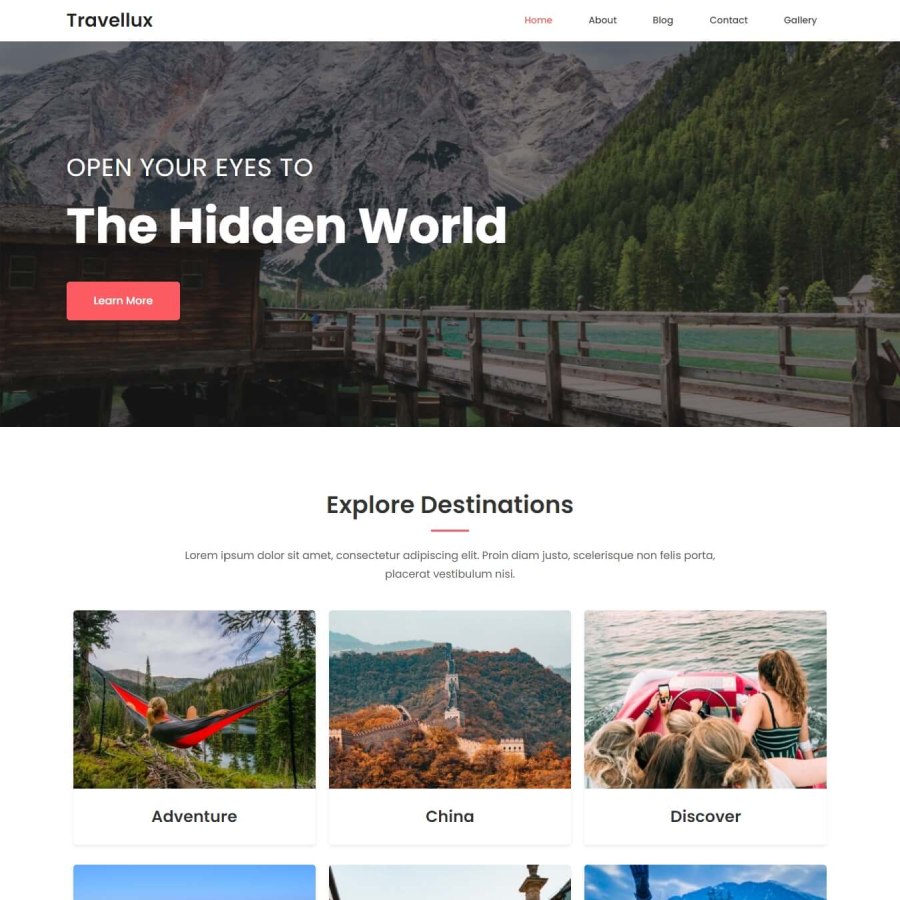 FREE Website Builder Theme Travellux