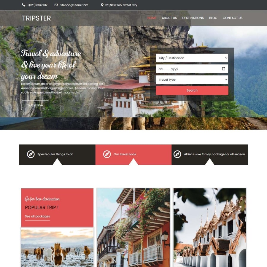 FREE Website Builder Theme Tripster
