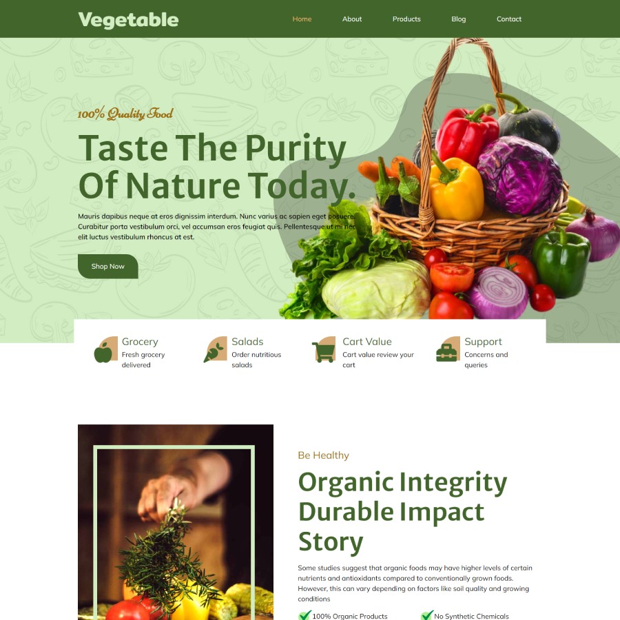 FREE Website Builder Theme Vegetables
