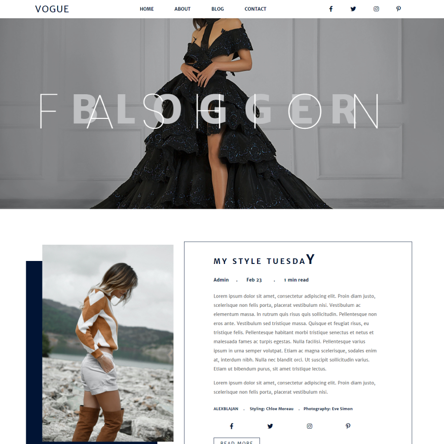 FREE Website Builder Theme Vogue