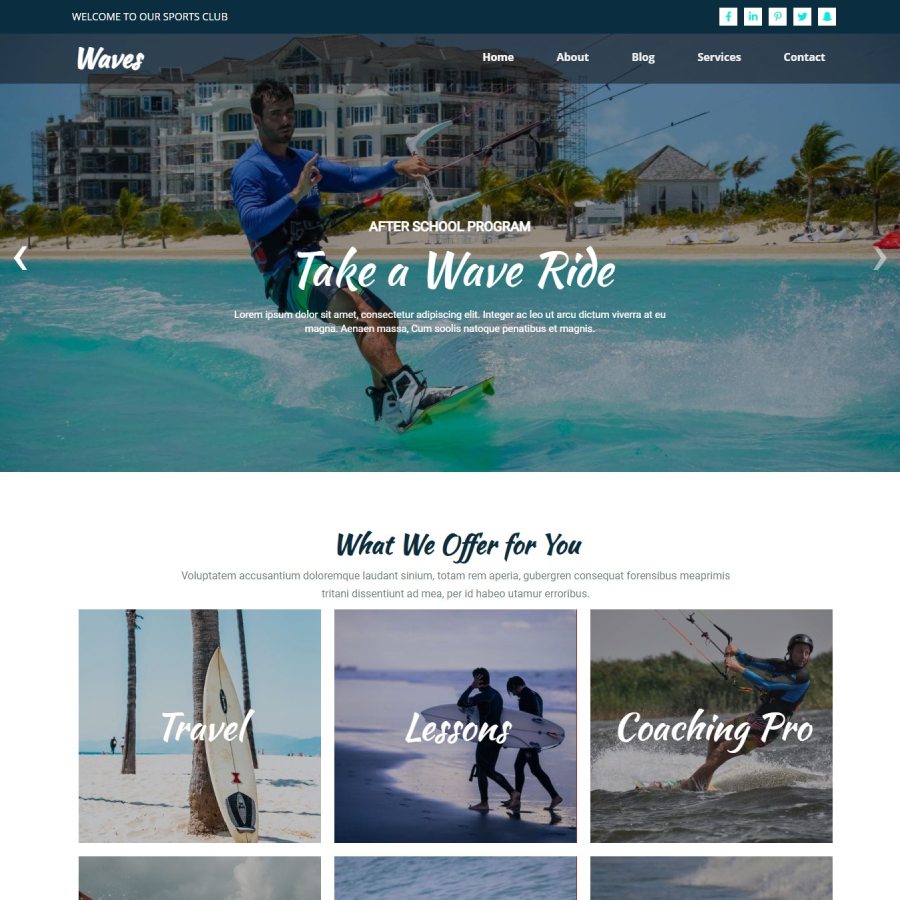 FREE Website Builder Theme Waves