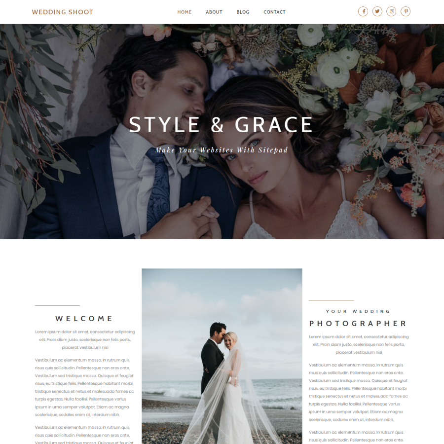 FREE Website Builder Theme Weddingshoot