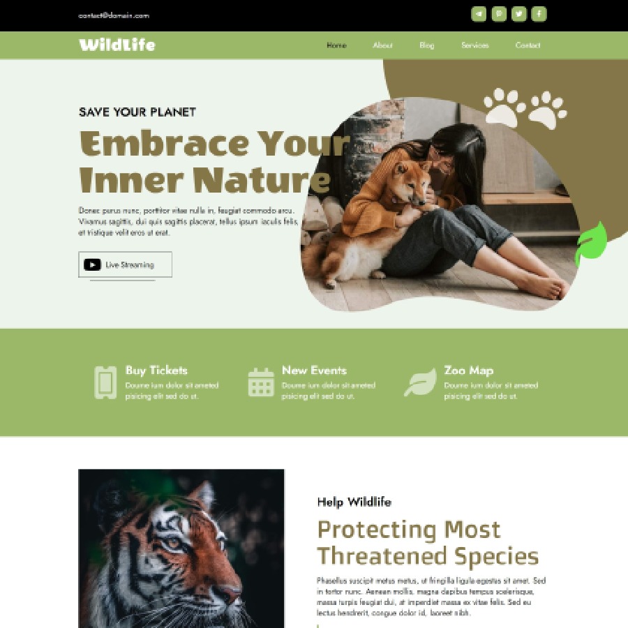 FREE Website Builder Theme WildLife