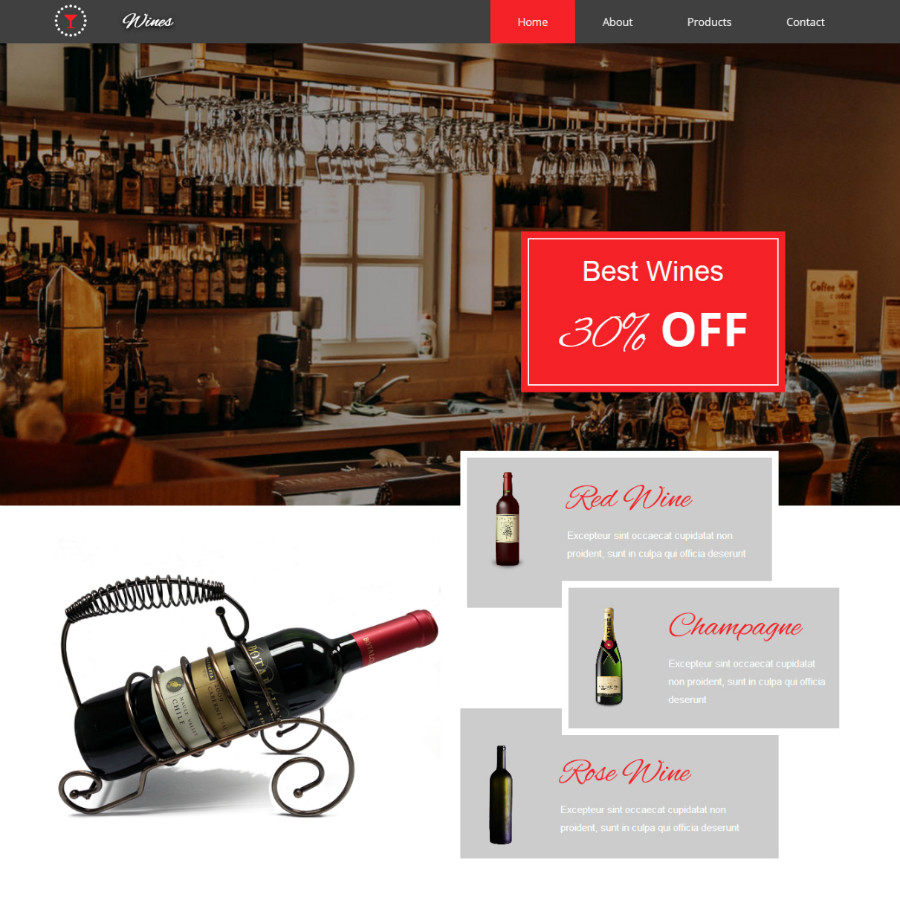 FREE Website Builder Theme Wines